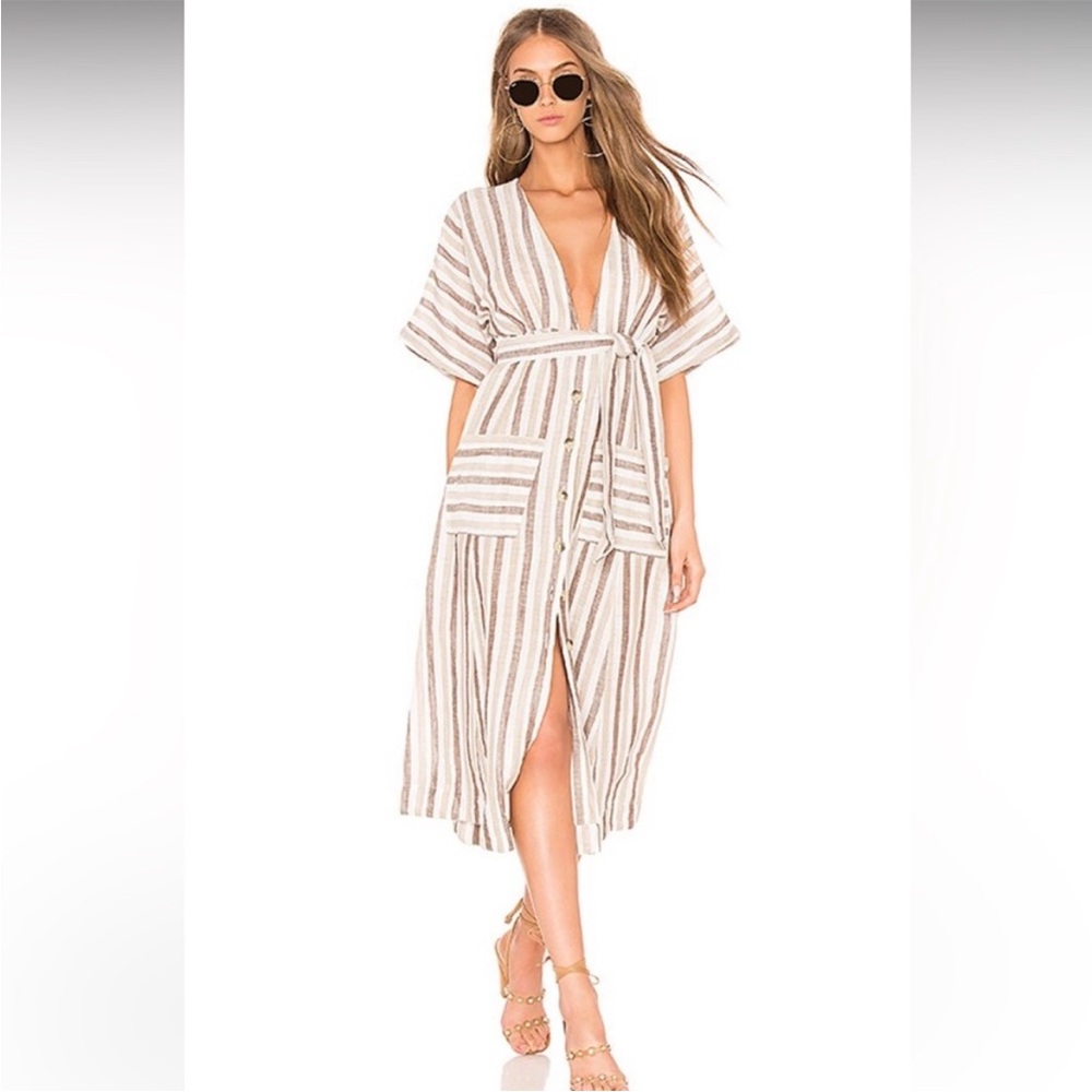 Free People XS linen midi dress